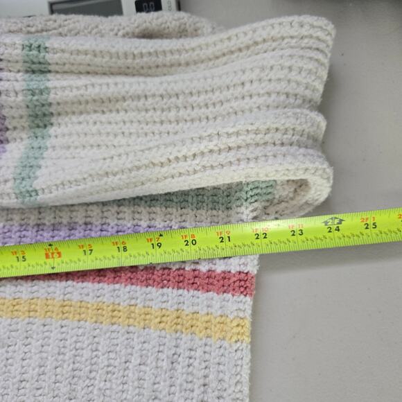 Hollister Oversized Stripe Cropped Knitted Sweater Size SM Kidcore Soft Pastel - Picture 8 of 10